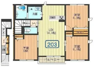 グラシア・フィス旭が丘C棟【2階】の間取り
