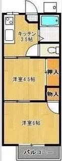 ブルースカイハイツ A【1階】の間取り