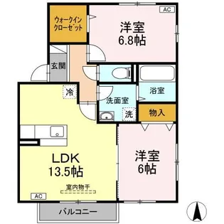 リビングタウン飯岡新田II A【1階】の間取り