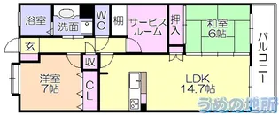 モントーレ久留米セントラルパーク【4階】の間取り