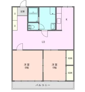 板戸ビューハイツ【2階】の間取り