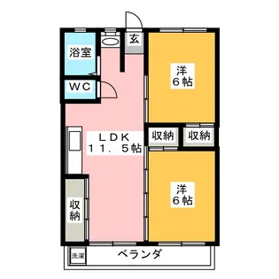 インフィール茜部【3階】の間取り