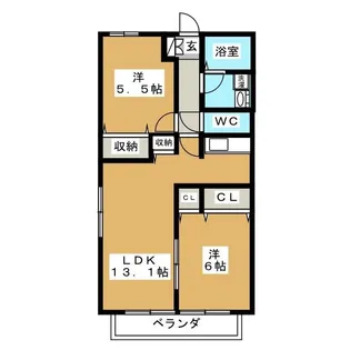 ロータスコート【1階】の間取り