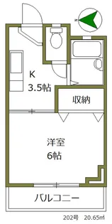 コーポすみた【2階】の間取り