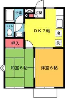 ホワイトハイム湘南B【2階】の間取り