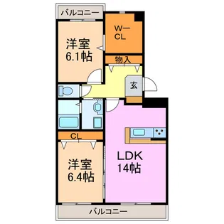 ユニヴェール【2階】の間取り
