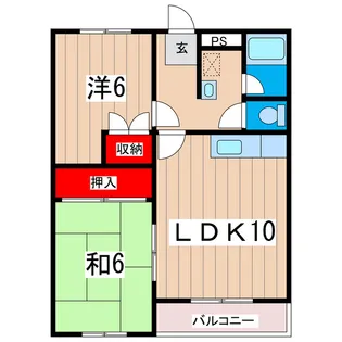 フラット大沼【1階】の間取り