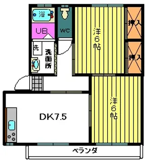 さくらハイツB【2階】の間取り