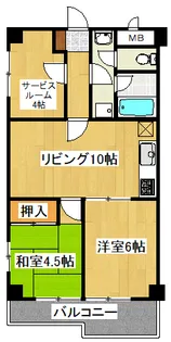 サンビューハイツ音羽【6階】の間取り