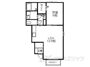 サニーリュート【1階】の間取り