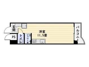 第6鶴丸ハイツ中央【5階】の間取り