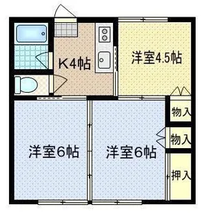 コーポ富士B棟【1階】の間取り