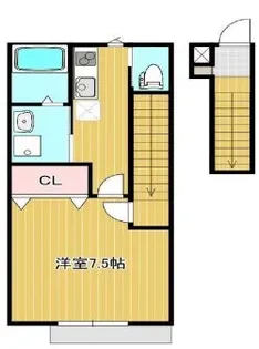 岡山県総社市井手【アパート】の間取り
