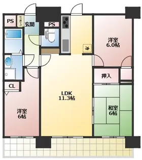 アーバンスクエア郡山【11階】の間取り