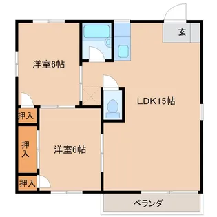 サニーハイツC【1階】の間取り