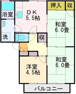 リバティウィングスA【2階】の間取り