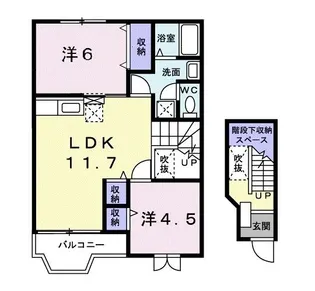福島県福島市松川町沼袋字戸ノ内【アパート】の間取り