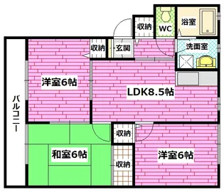 クレアシオン海田南【1階】の間取り