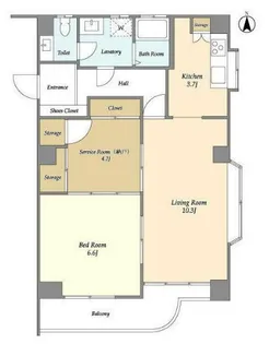 オーブラン麻布【4階】の間取り