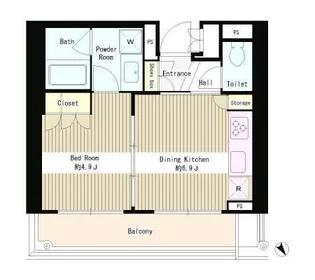 東京都中央区新富2【マンション】の間取り
