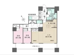 2LDKの間取り画像