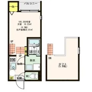 ハーモニーテラス福住町【2階】の間取り
