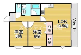 ローズライフ住之江【3階】の間取り