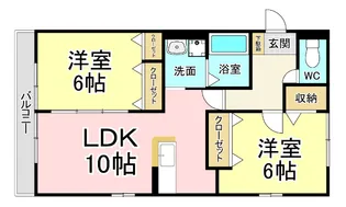 コートユウC棟【2階】の間取り