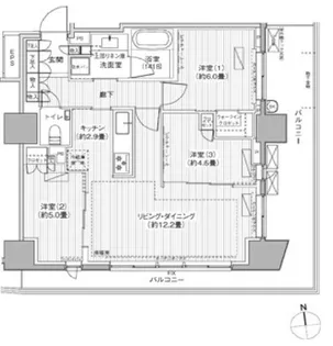 東京都港区高輪3【マンション】の間取り