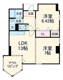 アネーロ上粕屋【5階】の間取り