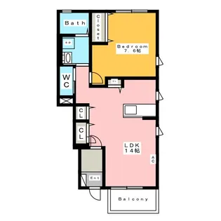 ル・ミモザ B【1階】の間取り