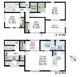 埼玉県所沢市大字中富【一戸建】の間取り