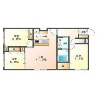 Favorite West65(フェバリットウエスト65)【3階】の間取り