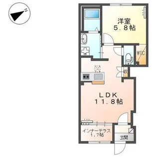 クレ・ド・ボヌールII【1階】の間取り