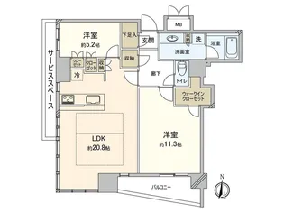 北浜ミッドタワー【32階】の間取り