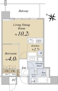 THE ROPPONGI TOKYO【14階】の間取り