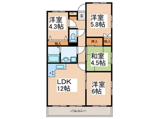 セザール宮崎台【4階】の間取り