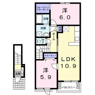 カーサ・レクエルドE【2階】の間取り
