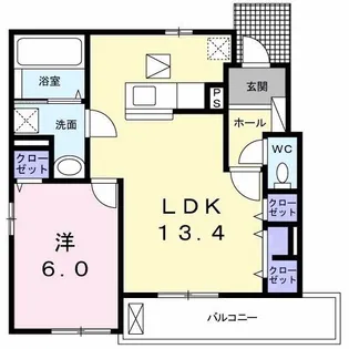 ヴィラ アルドーレ【1階】の間取り