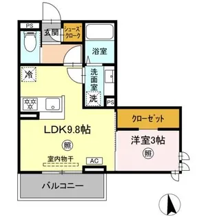 トリシア横町SOUTH【3階】の間取り