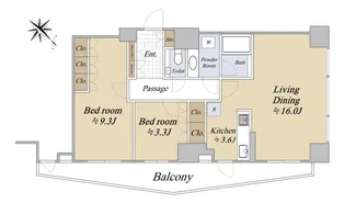 アトラスタワー六本木【3階】の間取り