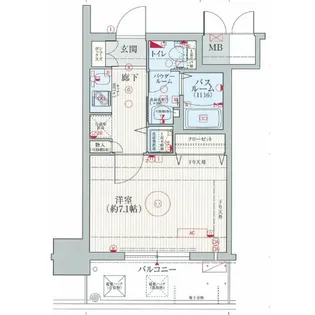 エステムコート難波 II アレグリア【7階】の間取り