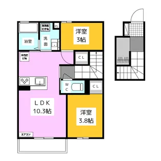 トリシア篠ノ井【2階】の間取り