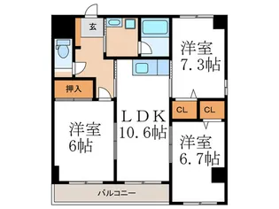 プレジ-ル【3階】の間取り