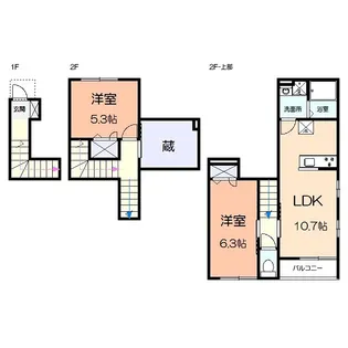 カクト ユウB【2階】の間取り