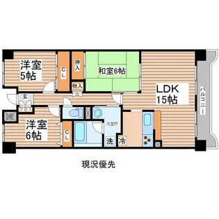 マジェスティックマンション多賀城【1階】の間取り