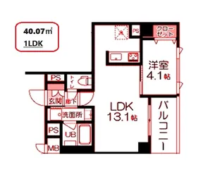 コンフォートスクエア川崎【4階】の間取り