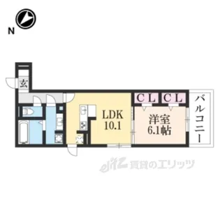 太秦レジデンスE棟【1階】の間取り