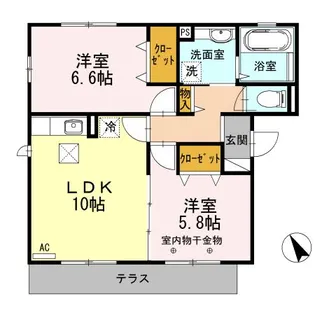 FLAT TENJINIIIII III【1階】の間取り