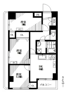 ひがしレジデンス【5階】の間取り